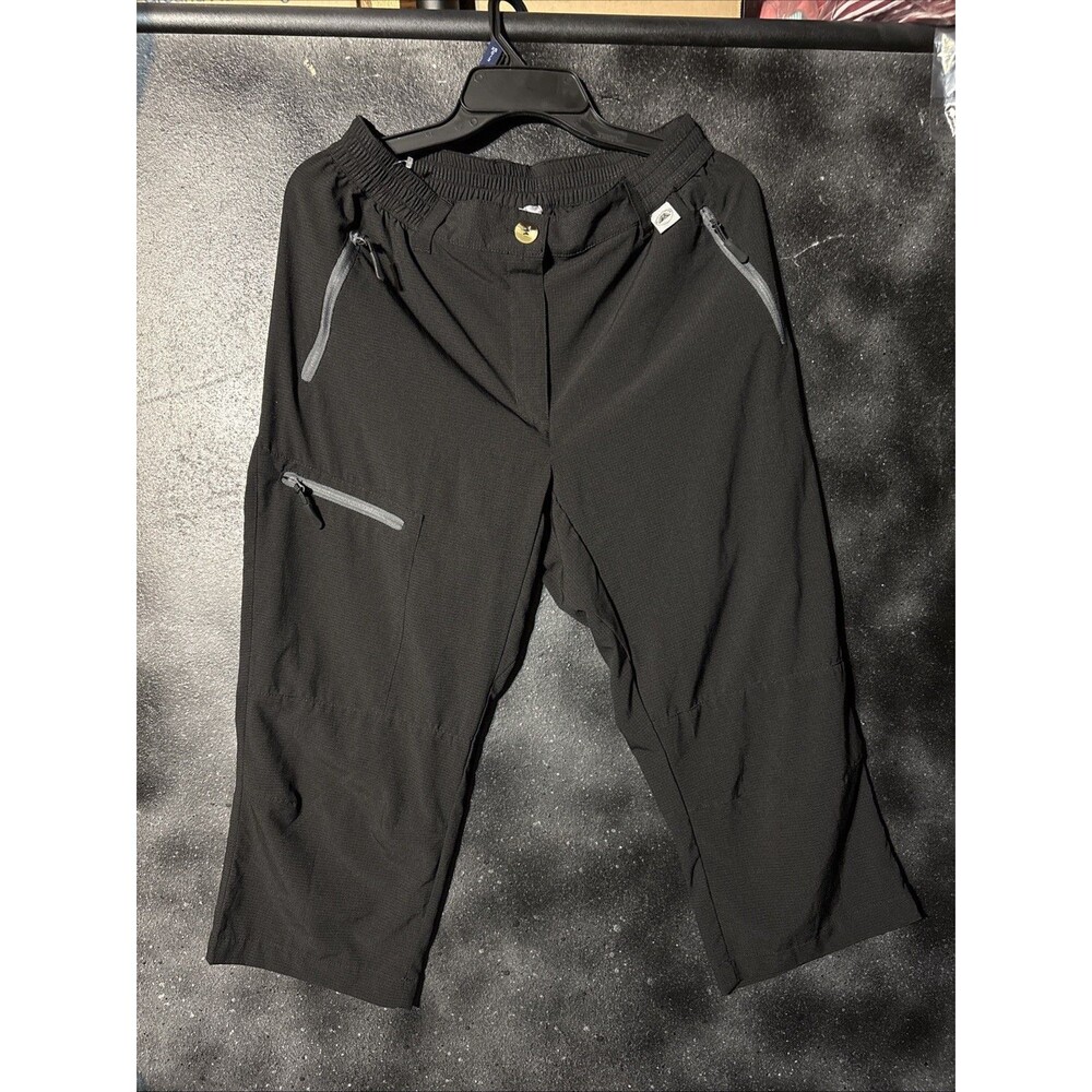 Mapamyumco Pants Womens Sz M Black Lightweight Breathable Stretch Capri Hiking